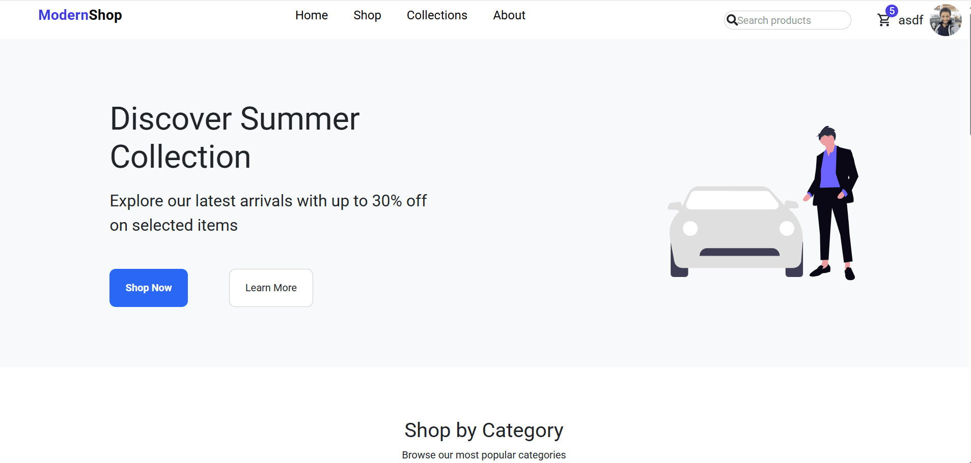 ModernShop — e-commerce storefront